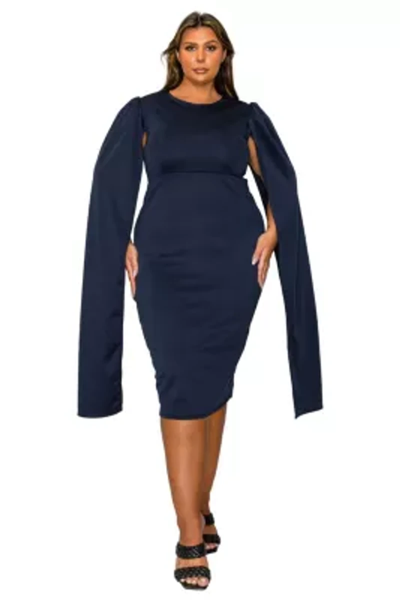 Plus Naomi Cape Dress