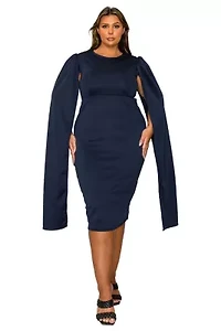 Plus Naomi Cape Dress