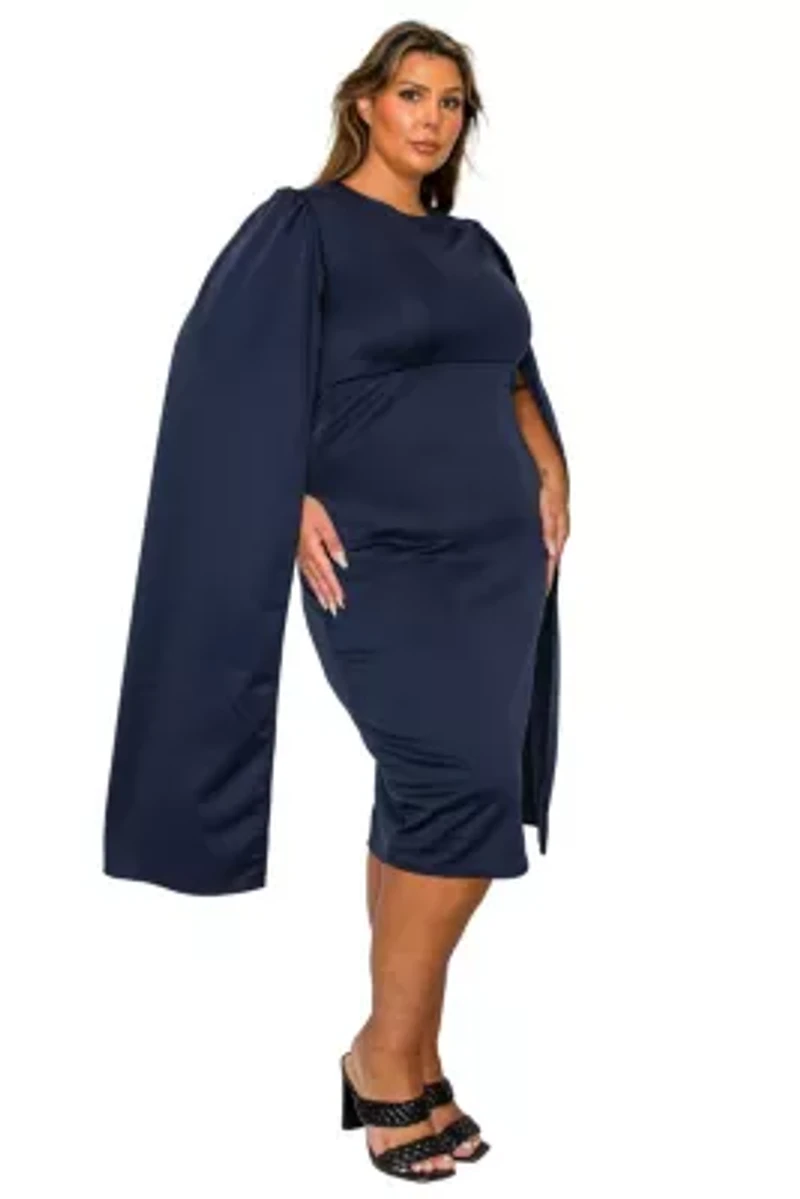 Plus Naomi Cape Dress