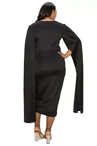 Plus Naomi Cape Dress