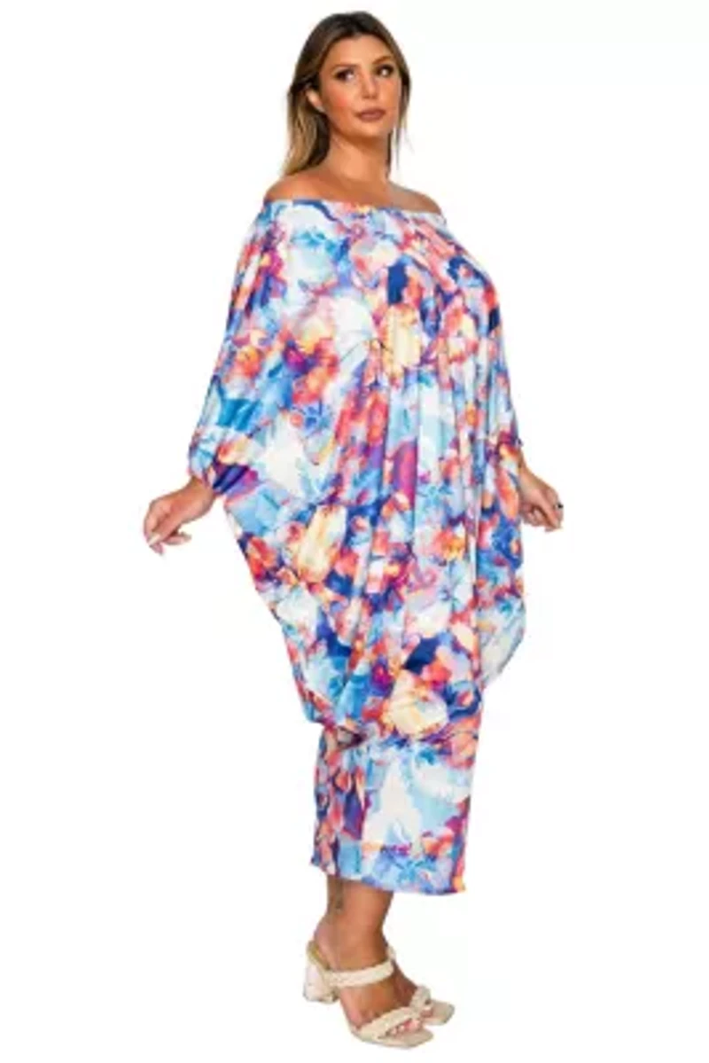 Plus Halle Off Shoulder Taper Hem Dress