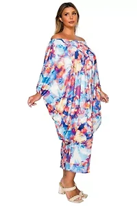 Plus Halle Off Shoulder Taper Hem Dress