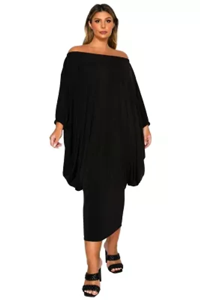 Plus Eero Off Shoulder Taper Hem Dress