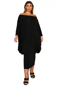 Plus Eero Off Shoulder Taper Hem Dress