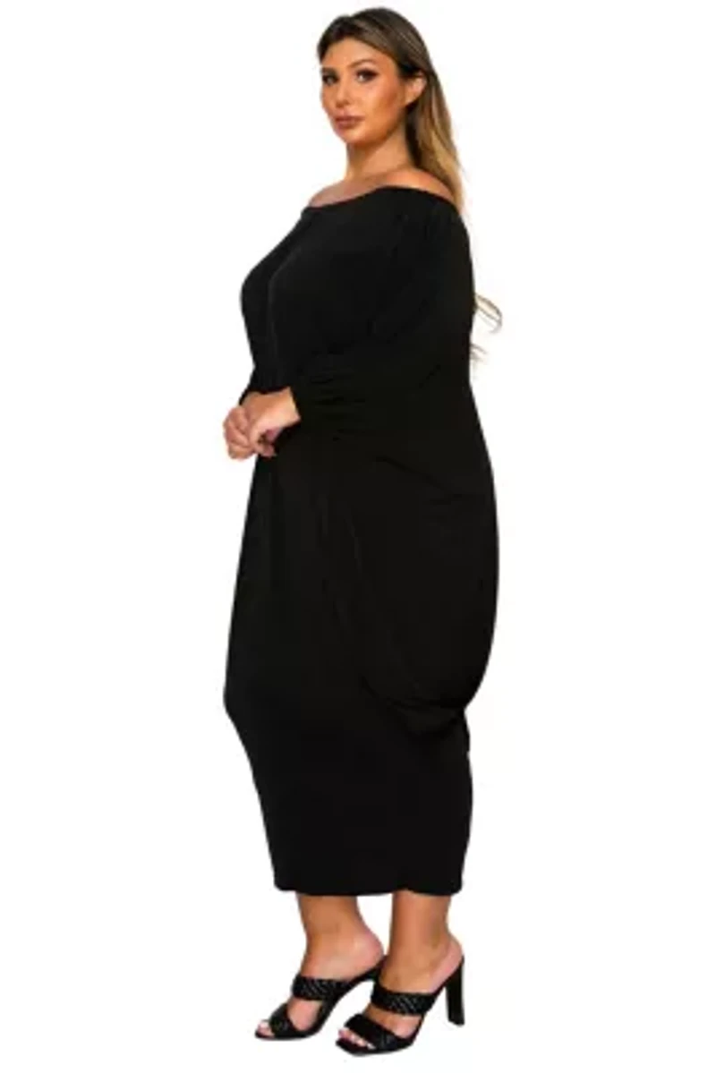 Plus Eero Off Shoulder Taper Hem Dress