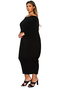 Plus Eero Off Shoulder Taper Hem Dress