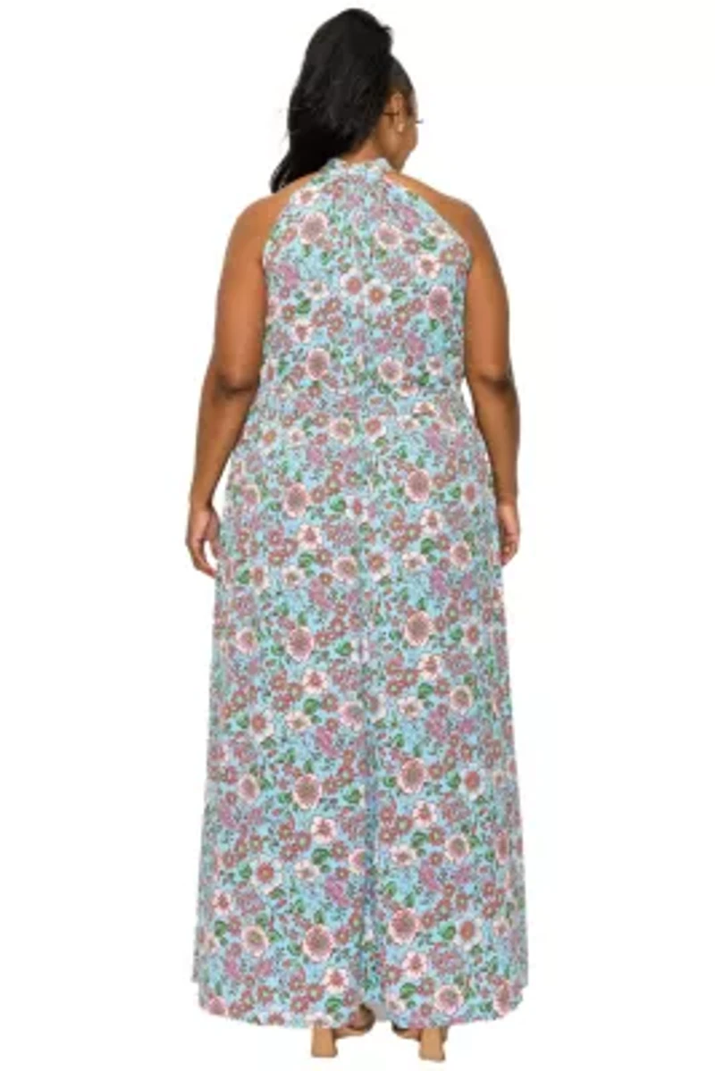 Plus Micaela Halter Neck Dress