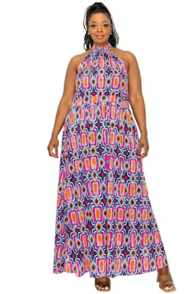 Plus Rios Halter Neck Dress