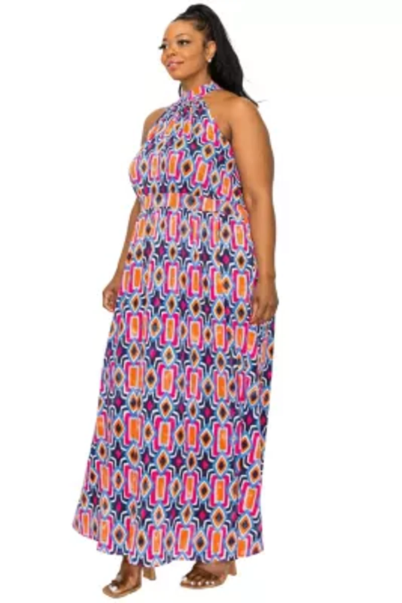 Plus Rios Halter Neck Dress