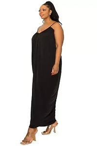 Plus Adora Ruched Spaghetti Strap Dress