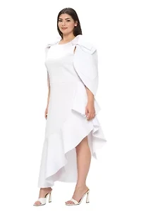 Plus Kaskade Ruffled Neoprene Dress