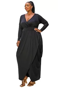 Plus Giuliana Tulip Hem Maxi Dress