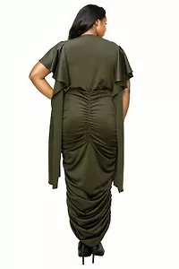 Plus Nadia Ruched V Neck Dress