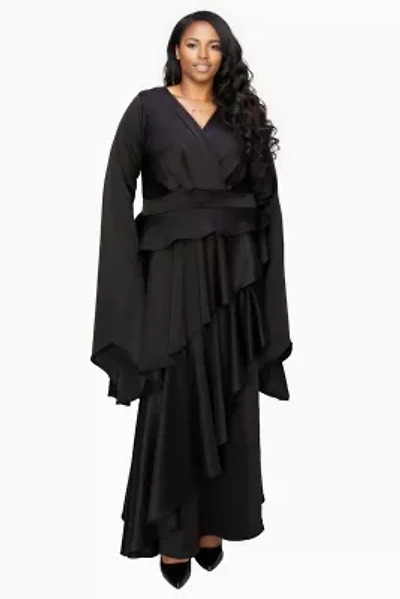 Plus Zeta Ruffled Drama Dress