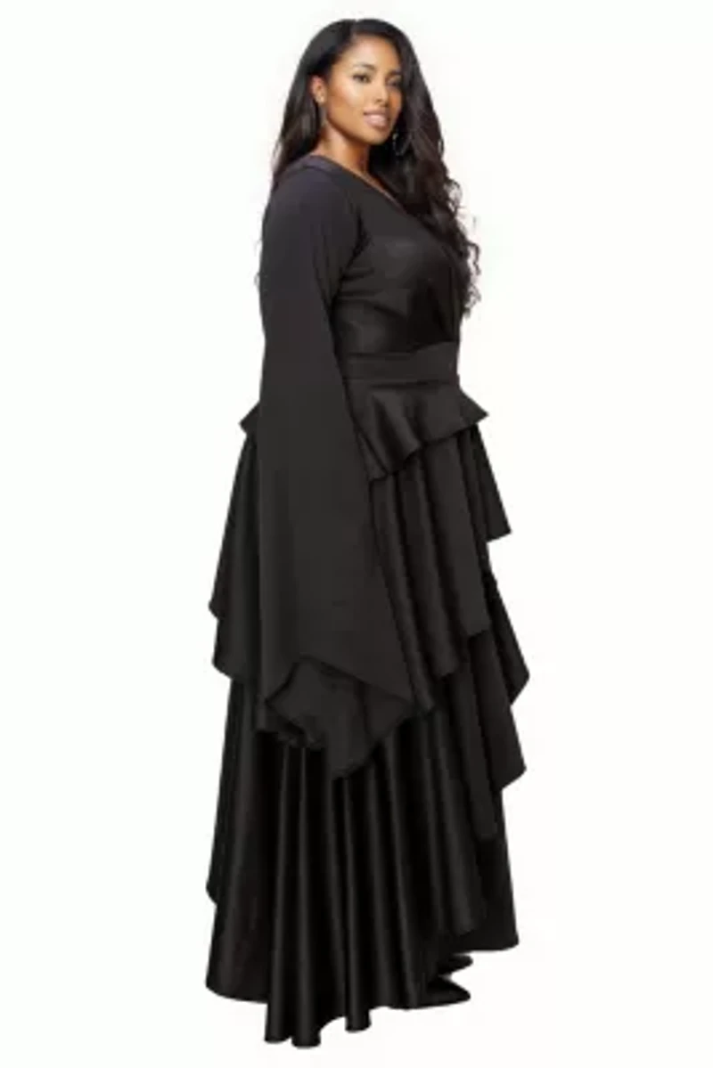 Plus Zeta Ruffled Drama Dress