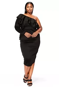 Plus Val Ruffled Bodycon Dress