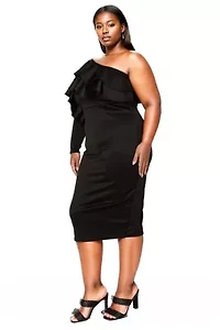 Plus Val Ruffled Bodycon Dress
