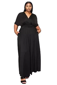 Plus Raffi Pocket Empire Waist Maxi Dress