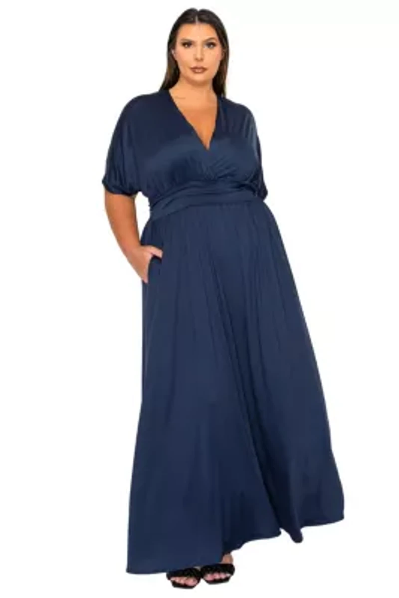 Plus Raffi Empire Waist Pocket Dress