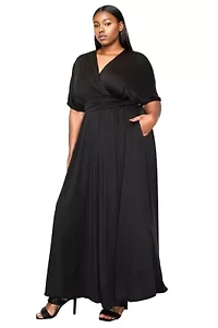 Plus Raffi Pocket Empire Waist Maxi Dress