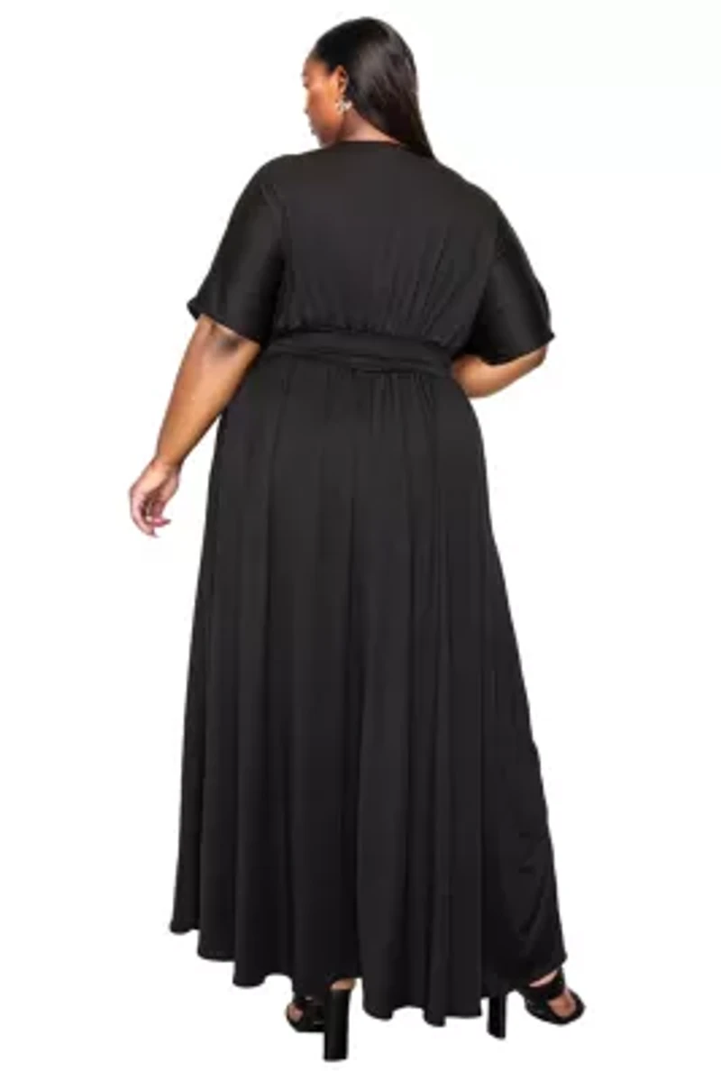 Plus Raffi Pocket Empire Waist Maxi Dress
