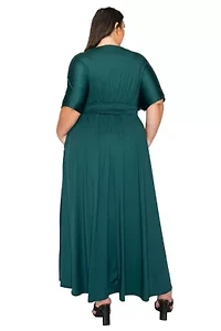 Plus Raffi Pocket Empire Waist Maxi Dress