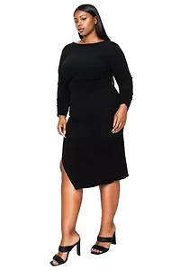 Plus Bianca Open Back Slit Dress