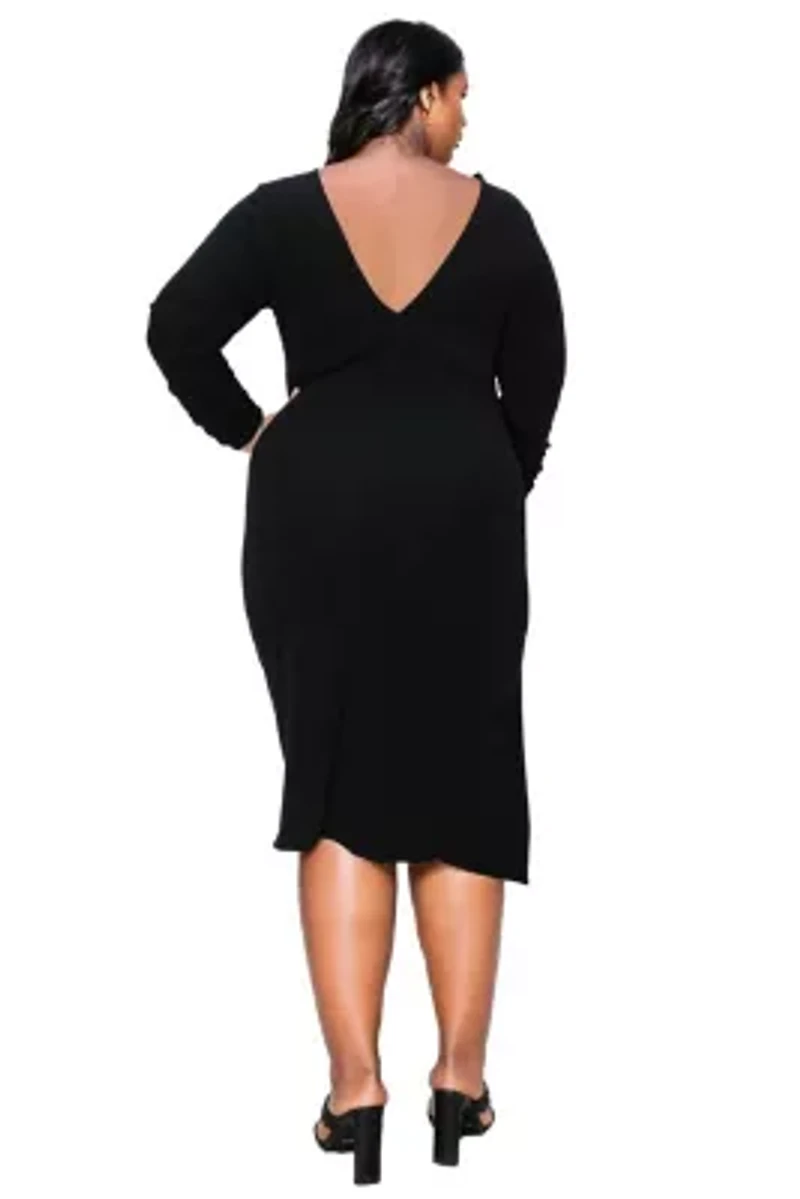 Plus Bianca Open Back Slit Dress