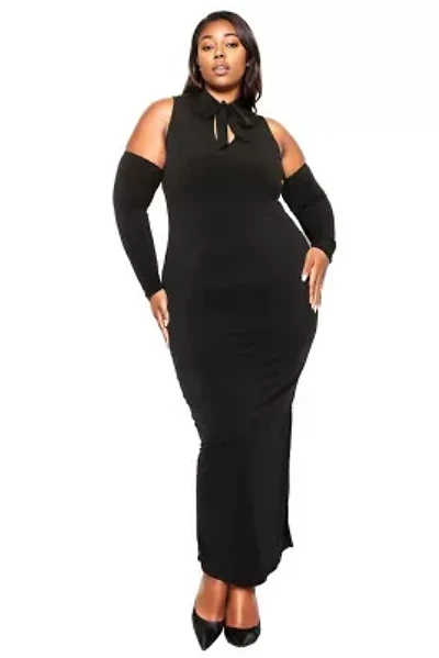 Plus Femmefatale Ribbon Collar Dress