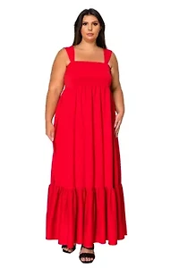 Plus Angelika Ruffled Hem Maxi Dress