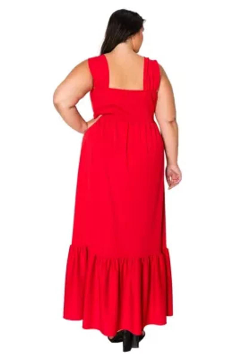 Plus Angelika Ruffled Hem Maxi Dress