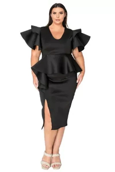 Plus Kira Neoprene Peplum Dress