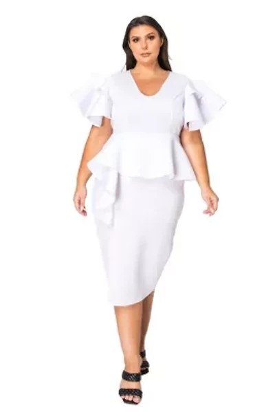 Plus Kira Neoprene Peplum Dress