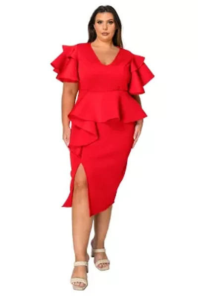 Plus Kira Neoprene Peplum Dress