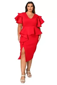 Plus Kira Neoprene Peplum Dress