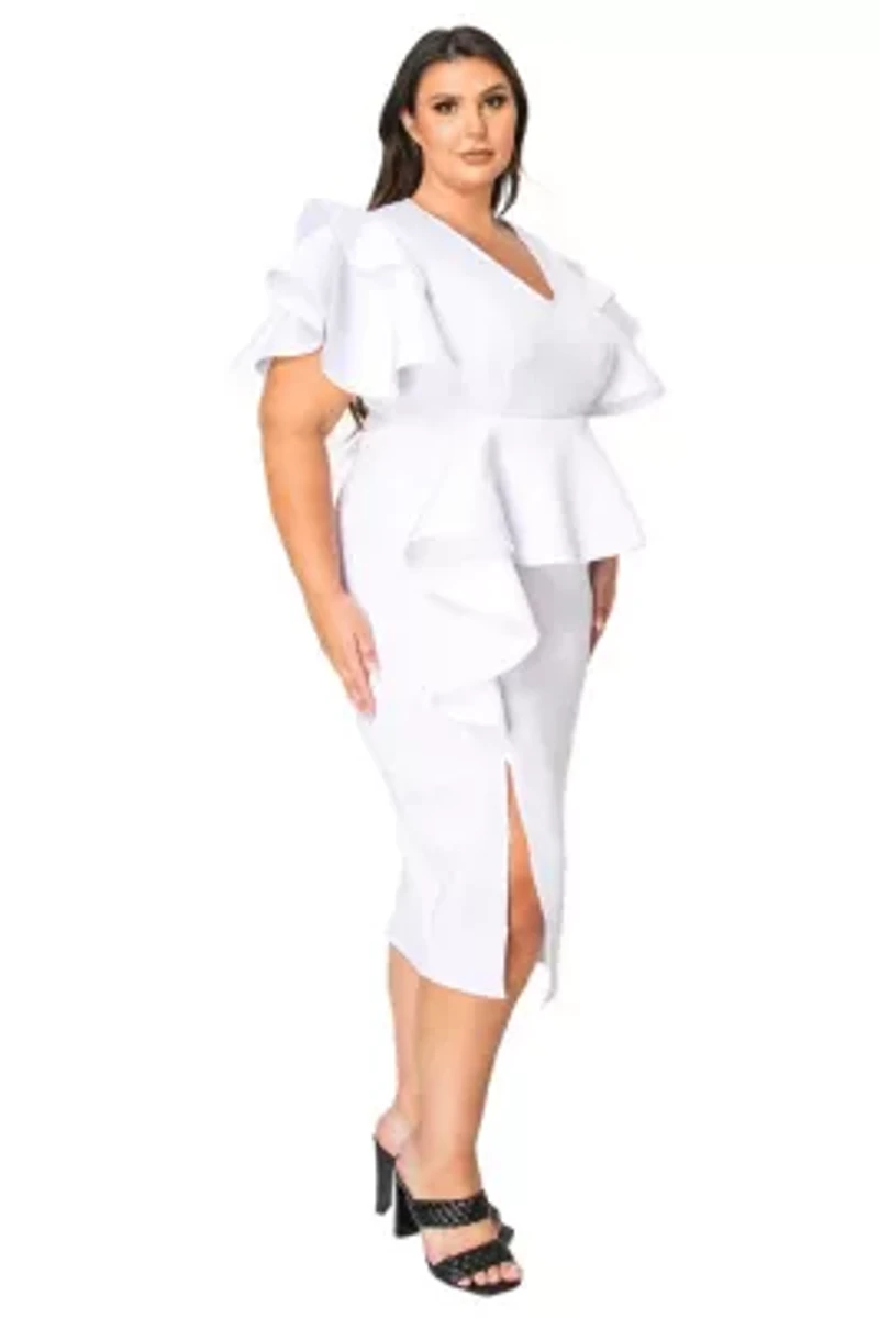 Plus Kira Neoprene Peplum Dress