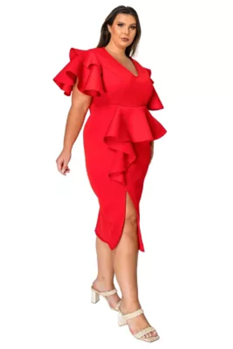 Plus Kira Neoprene Peplum Dress
