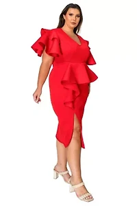 Plus Kira Neoprene Peplum Dress