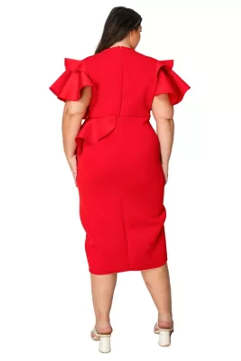 Plus Kira Neoprene Peplum Dress