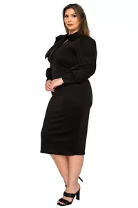 Plus Anastasia Tie Neck Dress