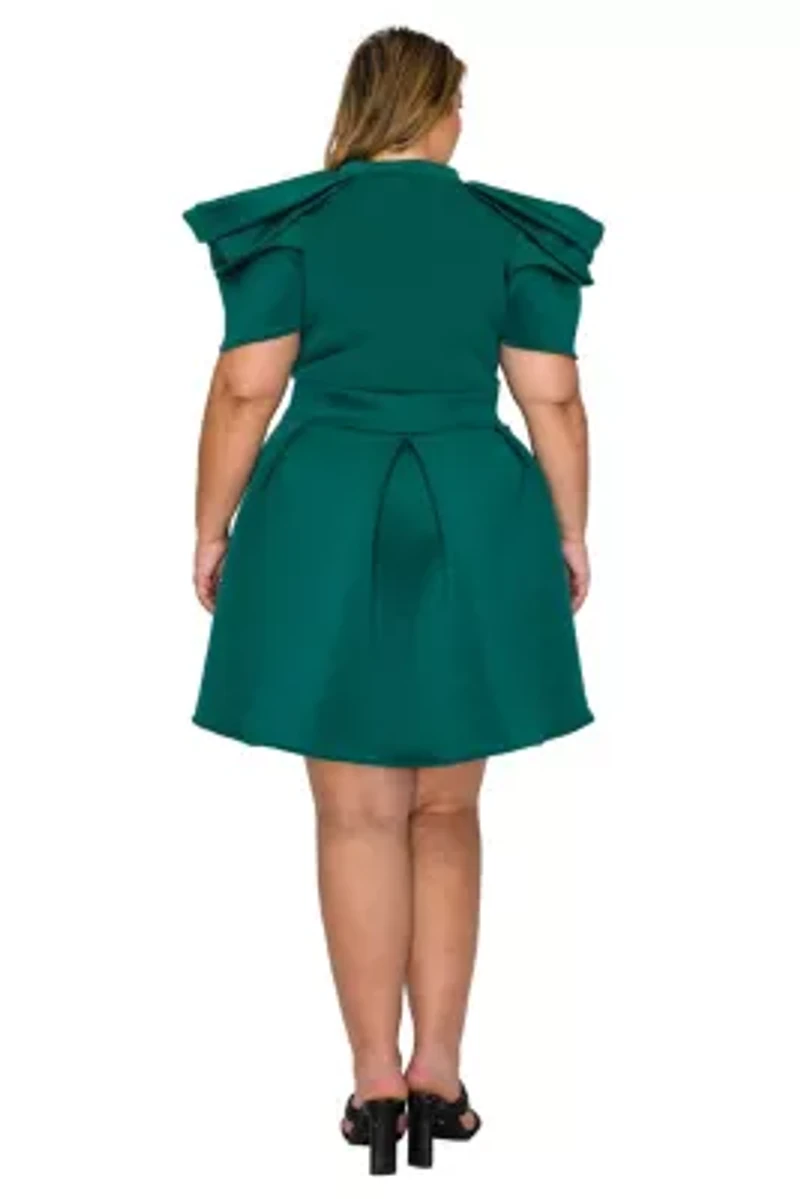 Plus Karina Neoprene Flare Dress