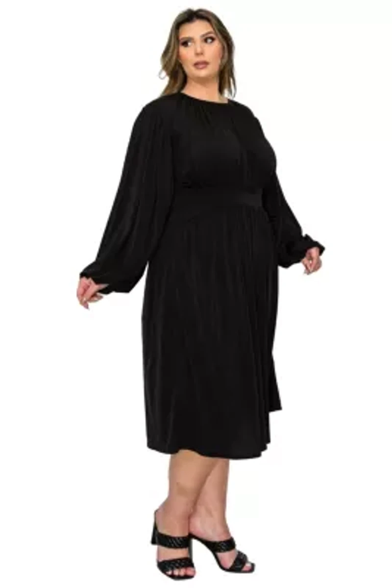 Plus Audrey Ruched Midi Dress