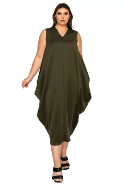 Plus Clover Sleeveless Bubble Hem Dress