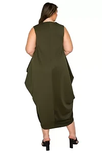 Plus Clover Sleeveless Bubble Hem Dress