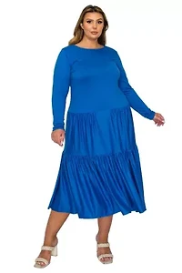 Plus Eliana Tiered Midi Dress