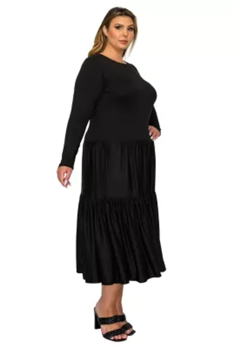 Plus Eliana Tiered Midi Dress