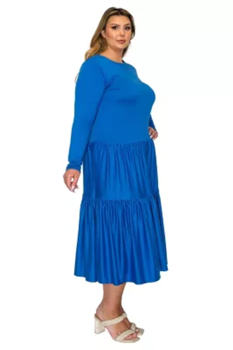 Plus Eliana Tiered Midi Dress