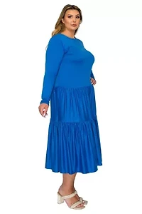 Plus Eliana Tiered Midi Dress