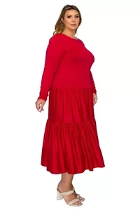 Plus Eliana Tiered Midi Dress