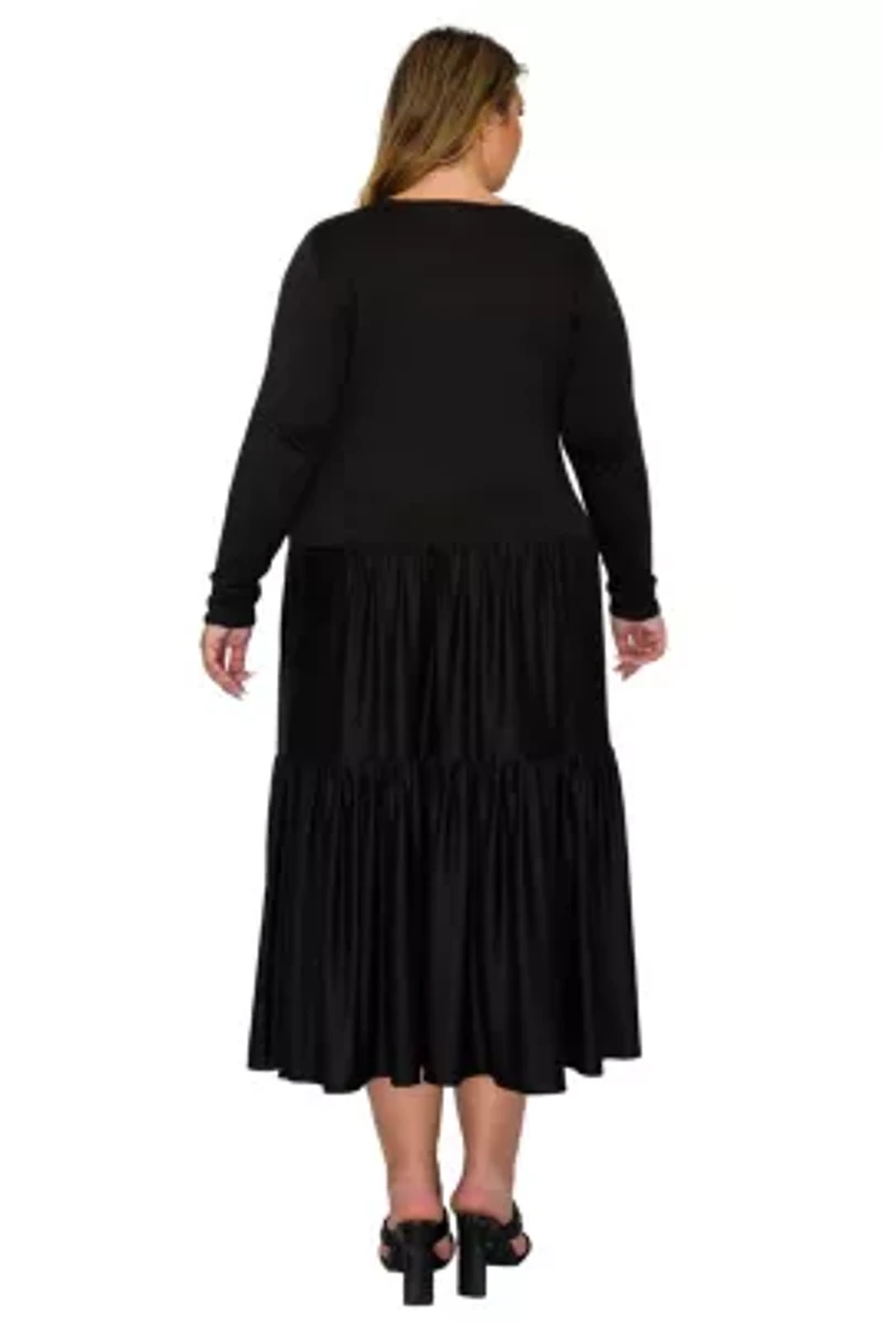 Plus Eliana Tiered Midi Dress